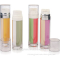 bottle with two openings , pmma /AS/PS colorfoul cosmetic double tube household items for sales